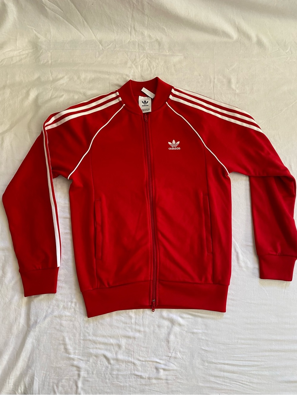 Adidas Men’s Red & White Trefoil Track Jacket - Size S